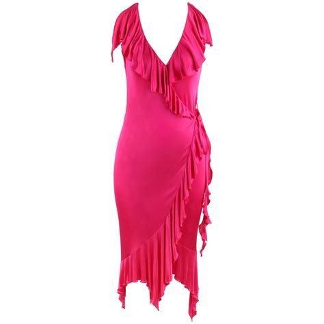 versace hot pink dress|Versace pleated dress.